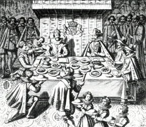 El Rey James festejando con embajadores españoles, 1624